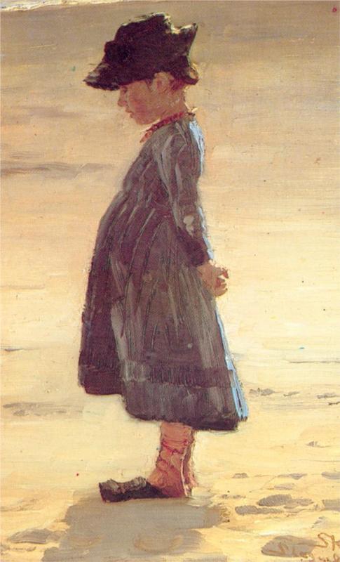 Girl on the Beach, 1884 - Peder Severin Kroyer Painting On Canvas